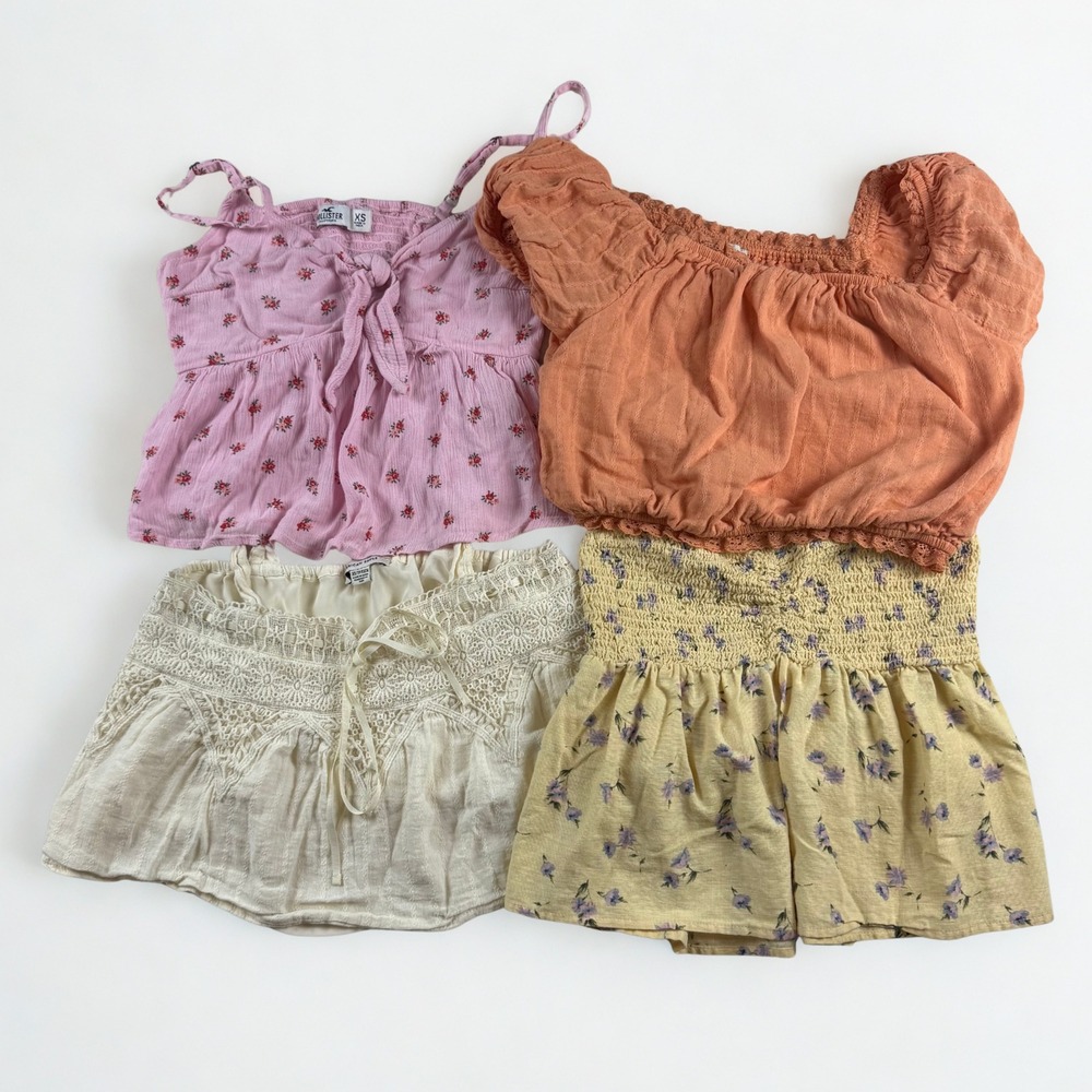 American Eagle Hollister Cropped‎ Top Bundle Womens XS Summer Boho Cottagecore